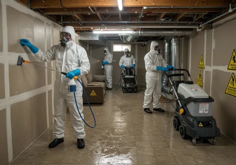 Basement Moisture Removal and Structural Drying process in South Daytona, FL